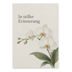 Würdevolle Trauerkarte mit weißer Orchidee|p:2022176|h:4968903052221c9b46e6304ee4e1761a