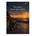 Einfühlsame Trauerkarte für Motorradfahrer mit Dämmerungshimmel|p:2022184|h:9085c41308813c0def8c0956f3156bfc