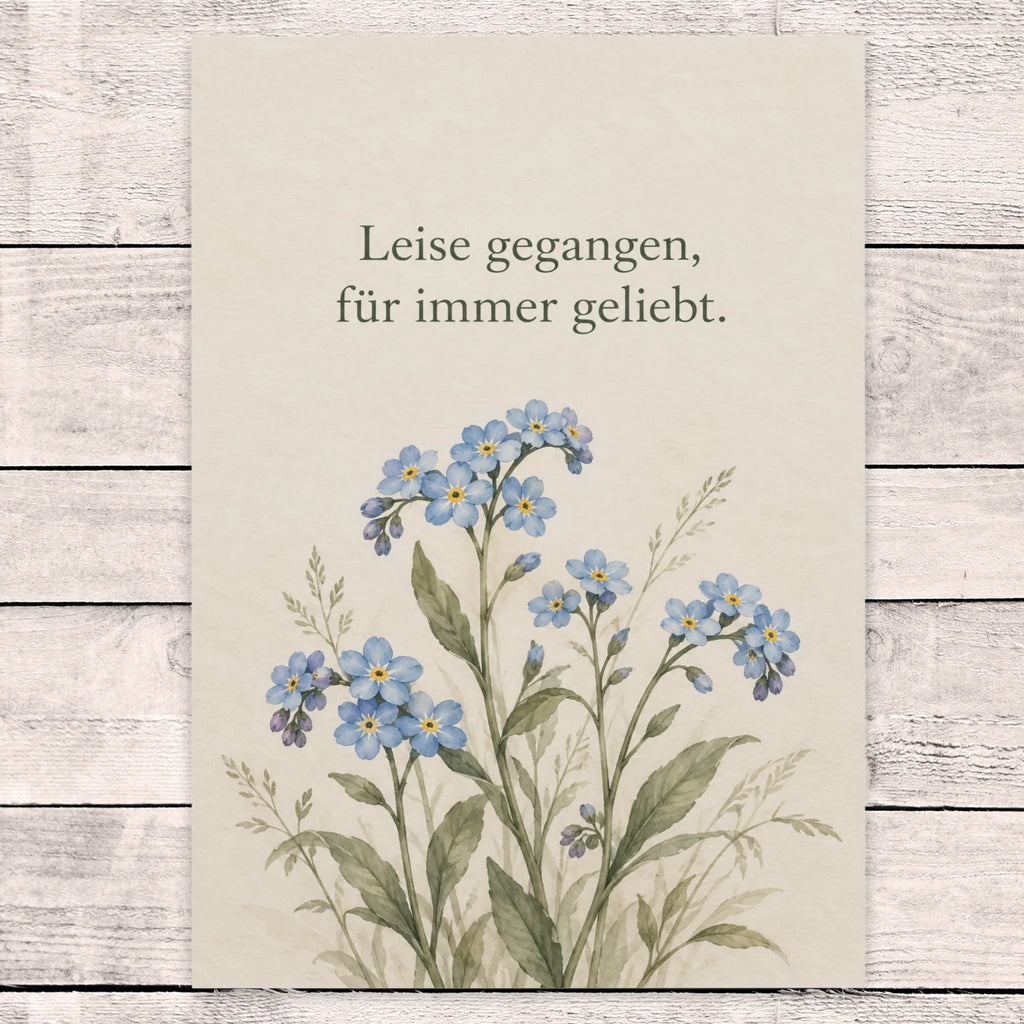 Einfühlsame Trauerkarte mit Vergissmeinnicht|p:2022187|h:c737ab0c4dd37d851dcf4fd060a3a102