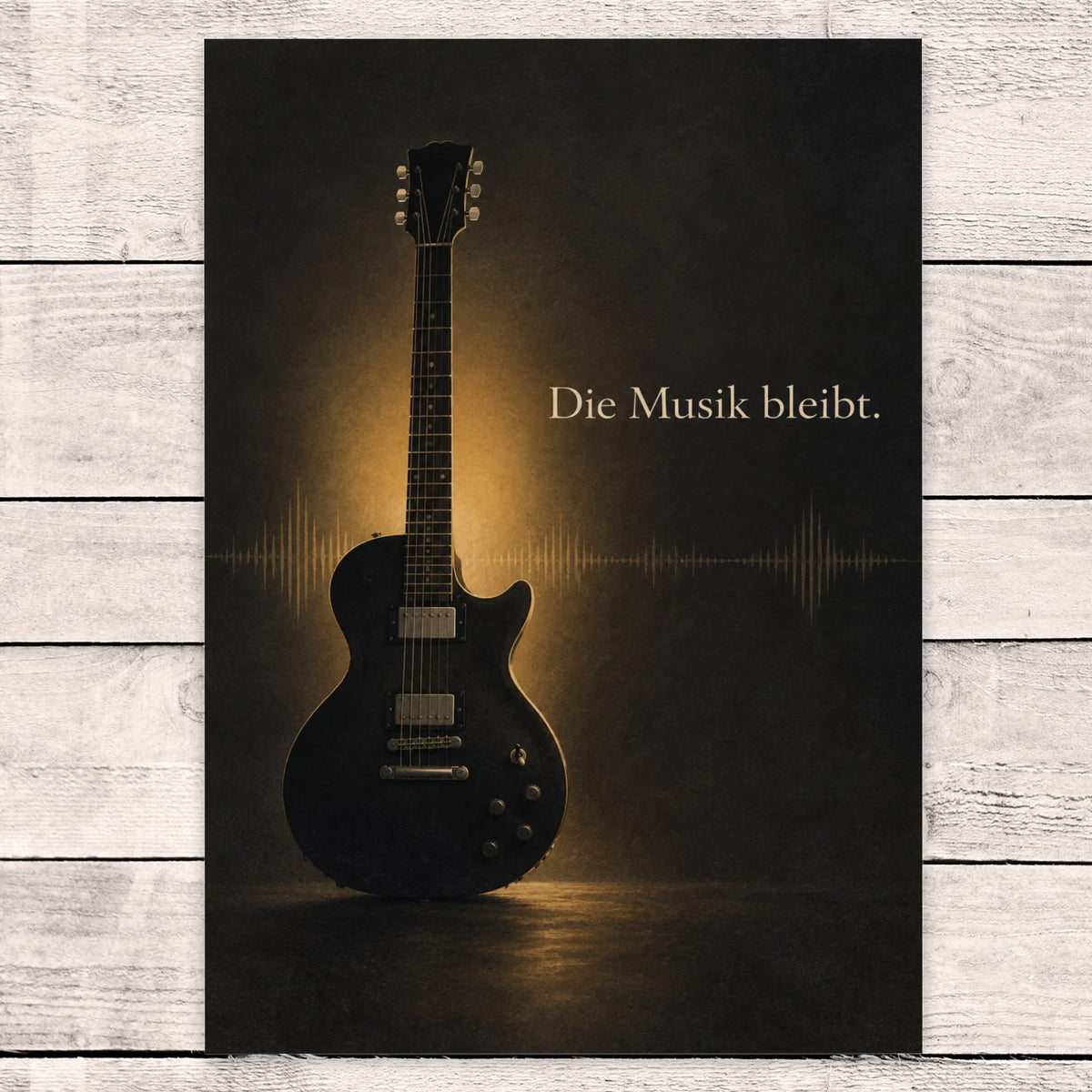 Einfühlsame Trauerkarte für Rocker mit E-Gitarre