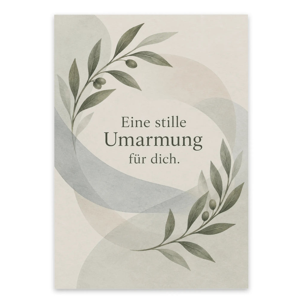 Tröstliche Trauerkarte mit Umarmung aus Olivenzweigen|p:2022199|h:41ef83cb0e86dbe9d3d67708da473df6
