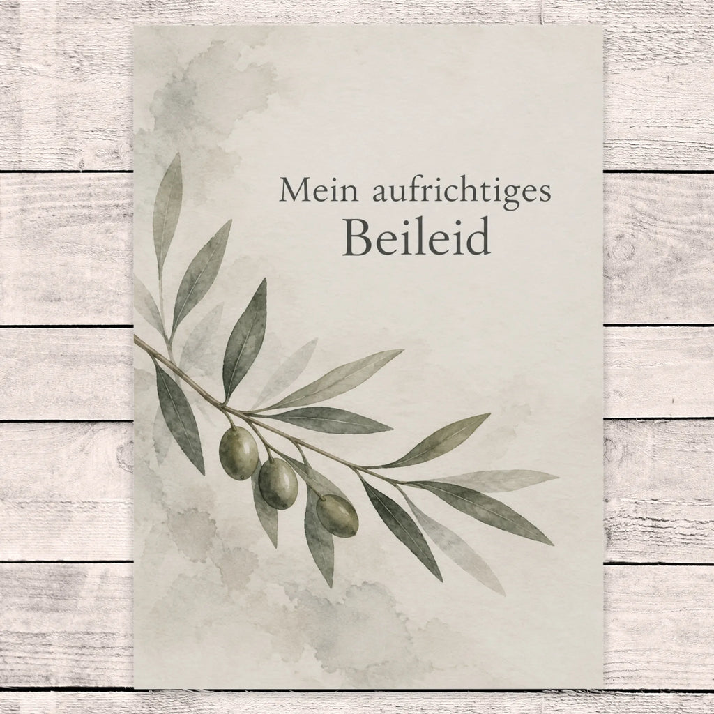 Einfühlsame Trauerkarte Mein Beileid mit Olivenzweig|p:2022206|h:bcf7fa0cd314649b0ccce597551be27e