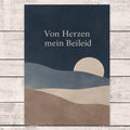 Einfühlsame Trauerkarte zum Beileid mit ruhigem Horizont