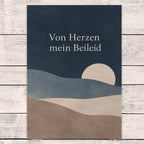 Einfühlsame Trauerkarte zum Beileid mit ruhigem Horizont|p:2022208|h:2fc4dea8d1027bff089c2638f8cdb239