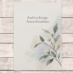 Einfühlsame Trauerkarte für aufrichtige Anteilnahme mit Blütenzweig|p:2022252|h:10f7f48f4f49995ef46b64b2eeaa6940