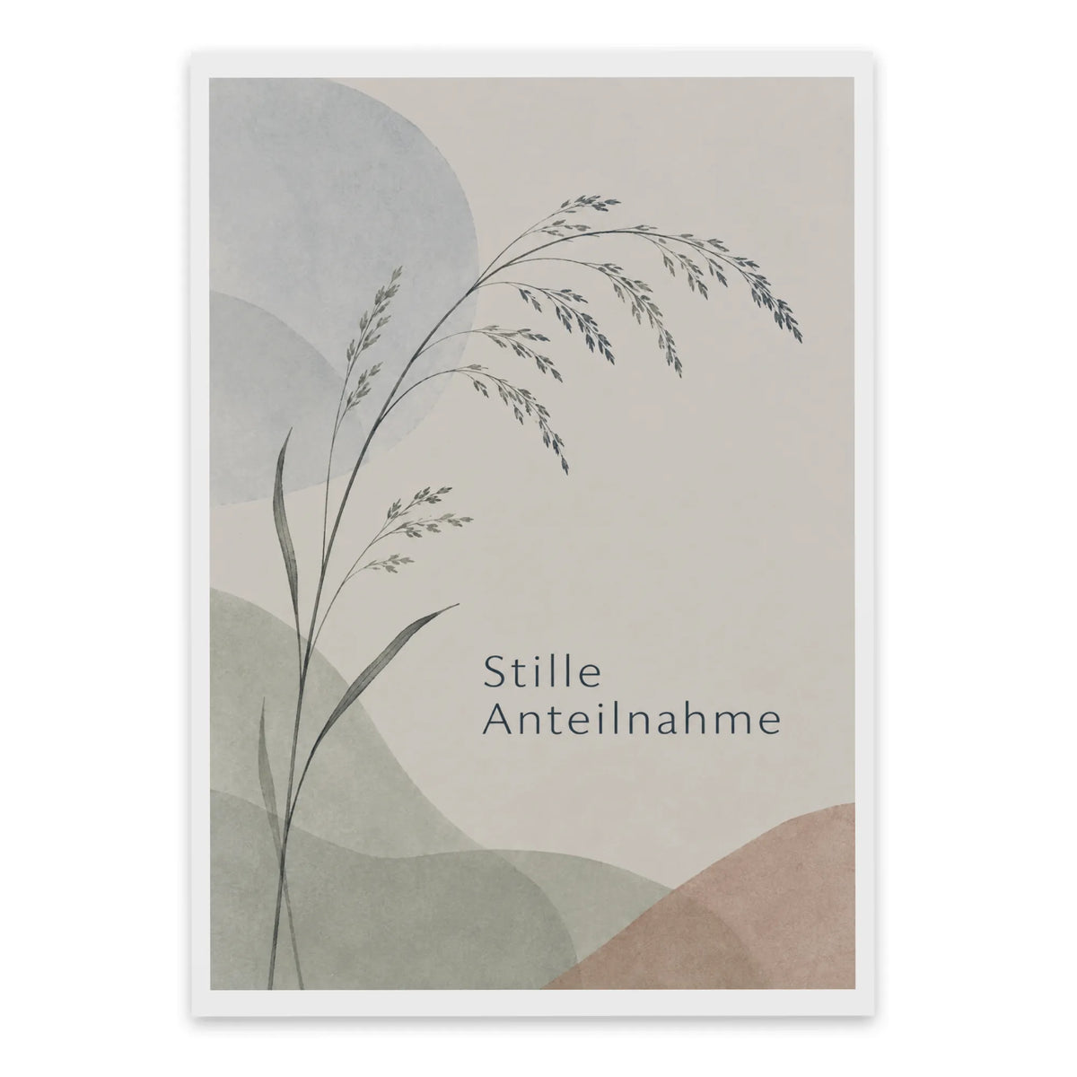 Einfühlsame Trauerkarte für stille Anteilnahme mit zarter Wildblume