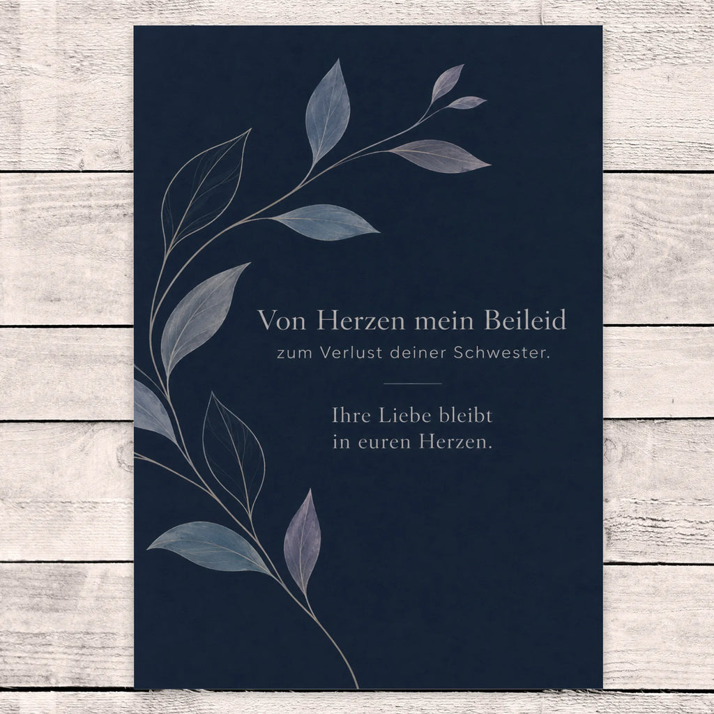Einfühlsame Beileidskarte zum Tod der Schwester mit Zweig|p:2022259|h:8d931767489dba7be3c75017cb7cd010