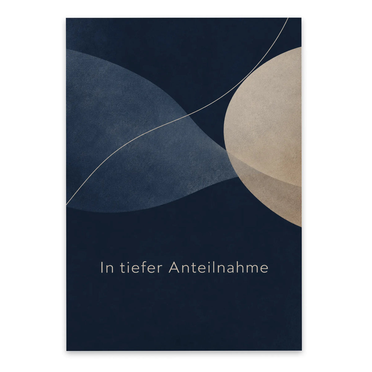 Würdevolle Trauerkarte in tiefer Anteilnahme mit organischen Formen