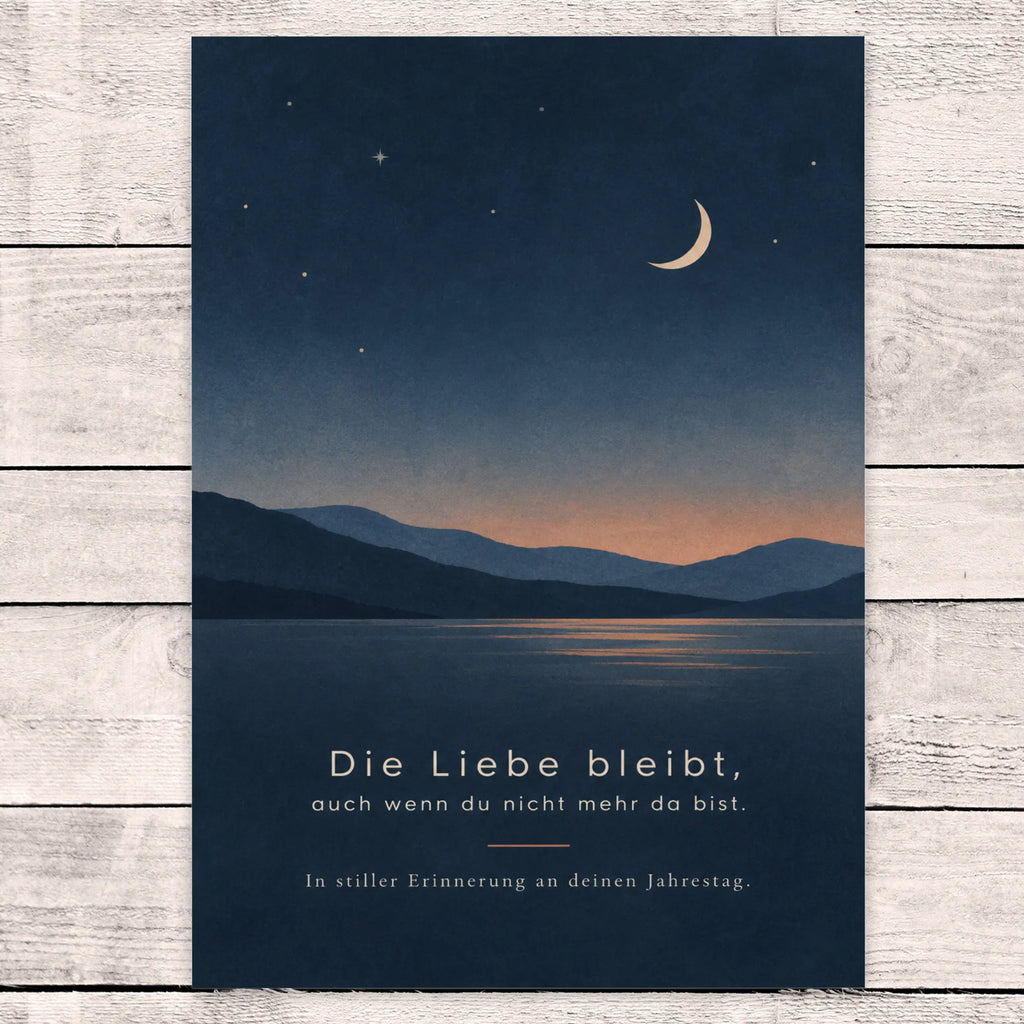 Einfühlsame Trauerkarte zum Jahrestag mit ruhigem Mond|p:2022261|h:5570d1c0ee90a647e61f1eb1e8bc0ad3
