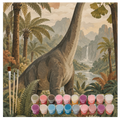 Entspannendes Malen nach Zahlen für Dinosaurierfans mit Brachiosaurus