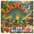 Süßes Malen nach Zahlen mit Dinosaurier Stegosaurus für Kinder