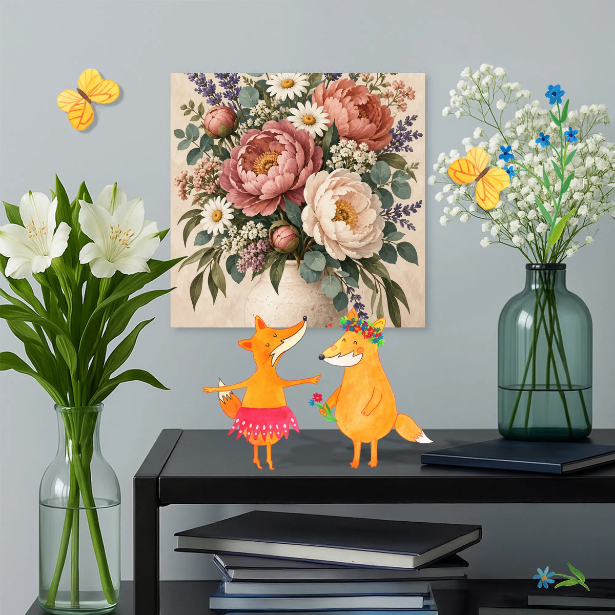 Elegantes Malen nach Zahlen mit Blumenstrauß für Erwachsene