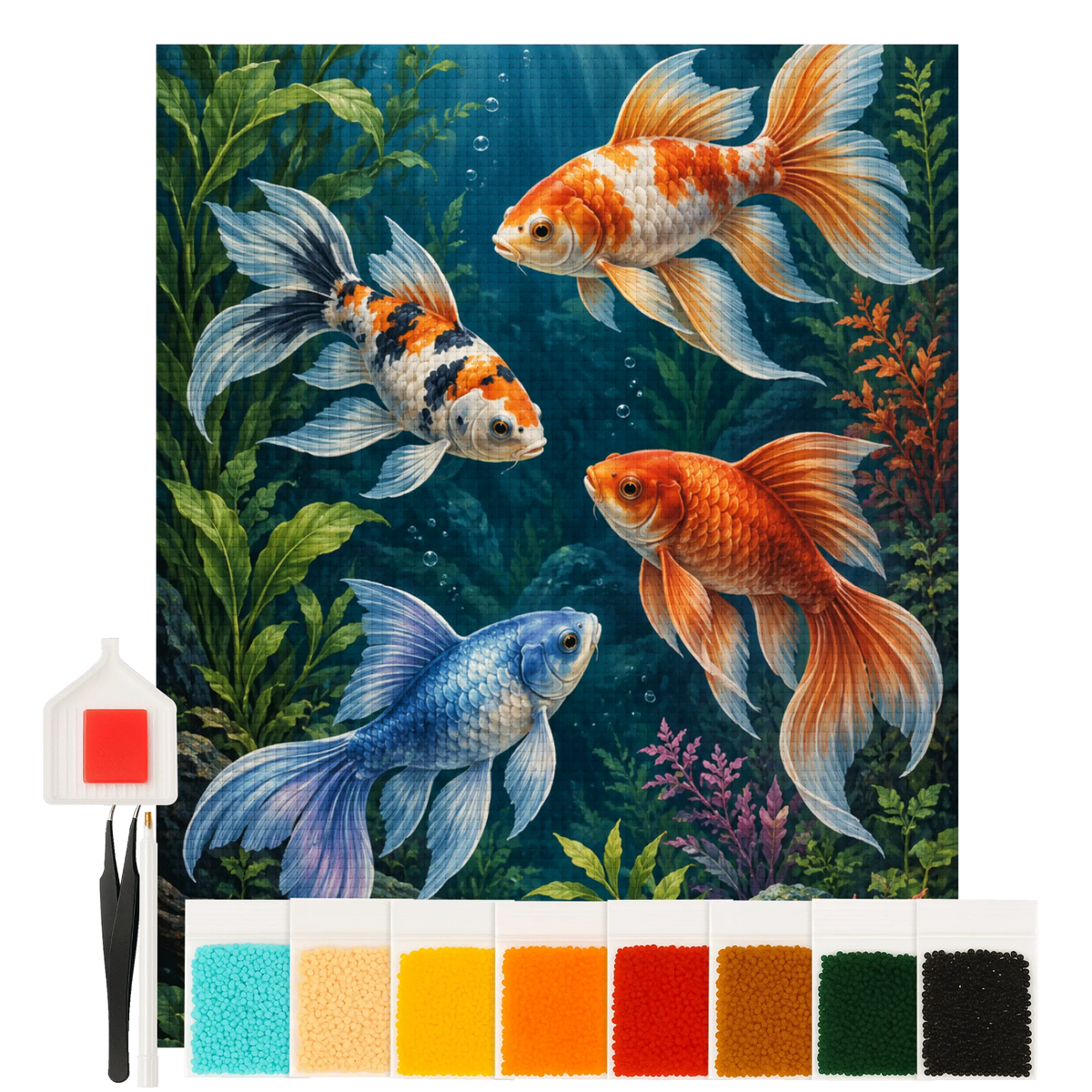 Entspannendes Diamond Painting mit Fischen für Aquariumfans