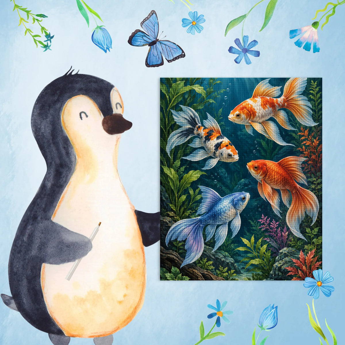 Entspannendes Diamond Painting mit Fischen für Aquariumfans
