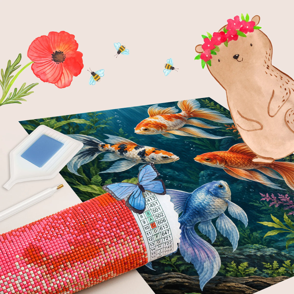 Entspannendes Diamond Painting mit Fischen für Aquariumfans