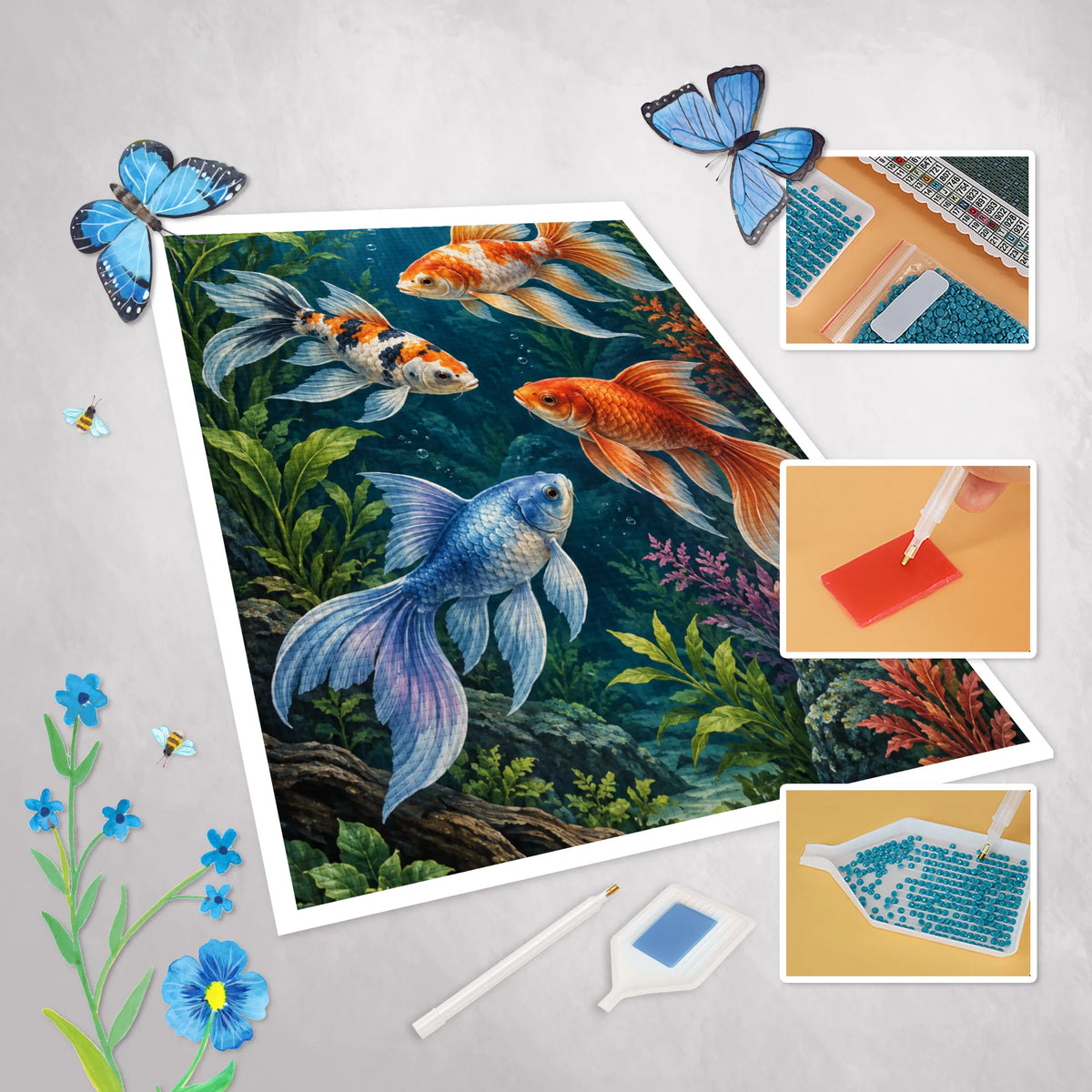 Entspannendes Diamond Painting mit Fischen für Aquariumfans