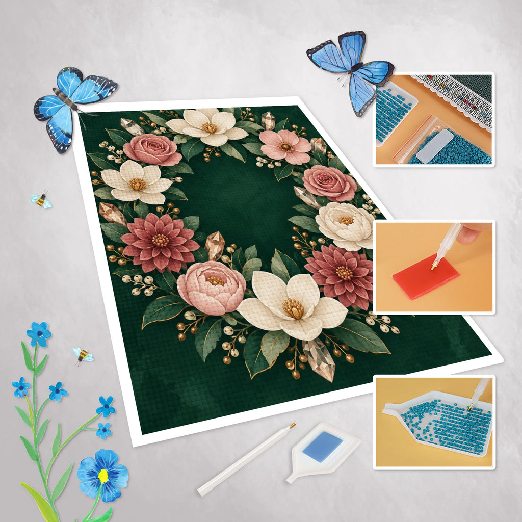 Elegantes Diamond Painting für 10-Jährige mit Blütenkranz|p:2022499|h:056b258e217e4118c5536404de46fe94
