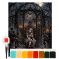 Gruseliges Diamond Painting Horror mit Gewächshaus bei Vollmond