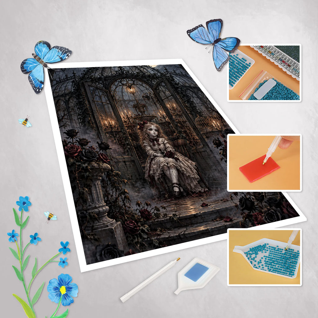 Gruseliges Diamond Painting Horror mit Gewächshaus bei Vollmond|p:2022506|h:466dc88d1b0f3dd3385c08c83b0f009f
