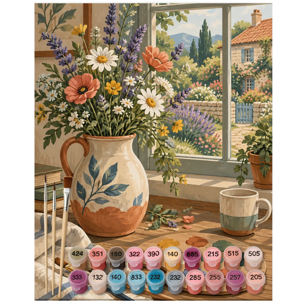 Romantisches DIY Malen nach Zahlen für Liebende mit Wildblumenvase|p:2022556|h:bfd9e47e229647f854000a3fb7b0eb83