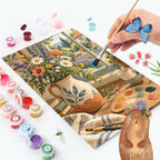 Romantisches DIY Malen nach Zahlen für Liebende mit Wildblumenvase|p:2022556|h:6f7f9ac23dae29157d54a7f24587ec83
