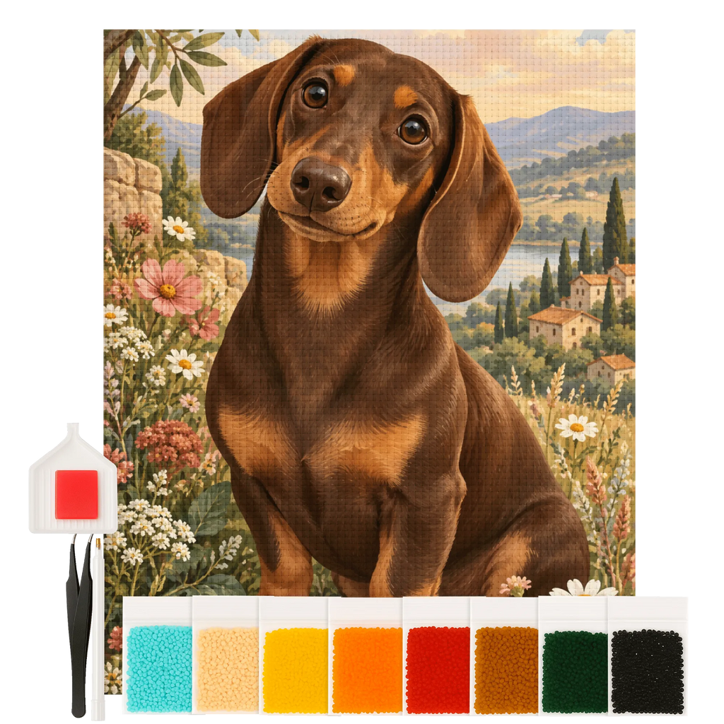 Liebevolles Diamond Painting mit Dackel für Hundeliebhaber|p:2022562|h:14e09f054bc419358e497534832257db