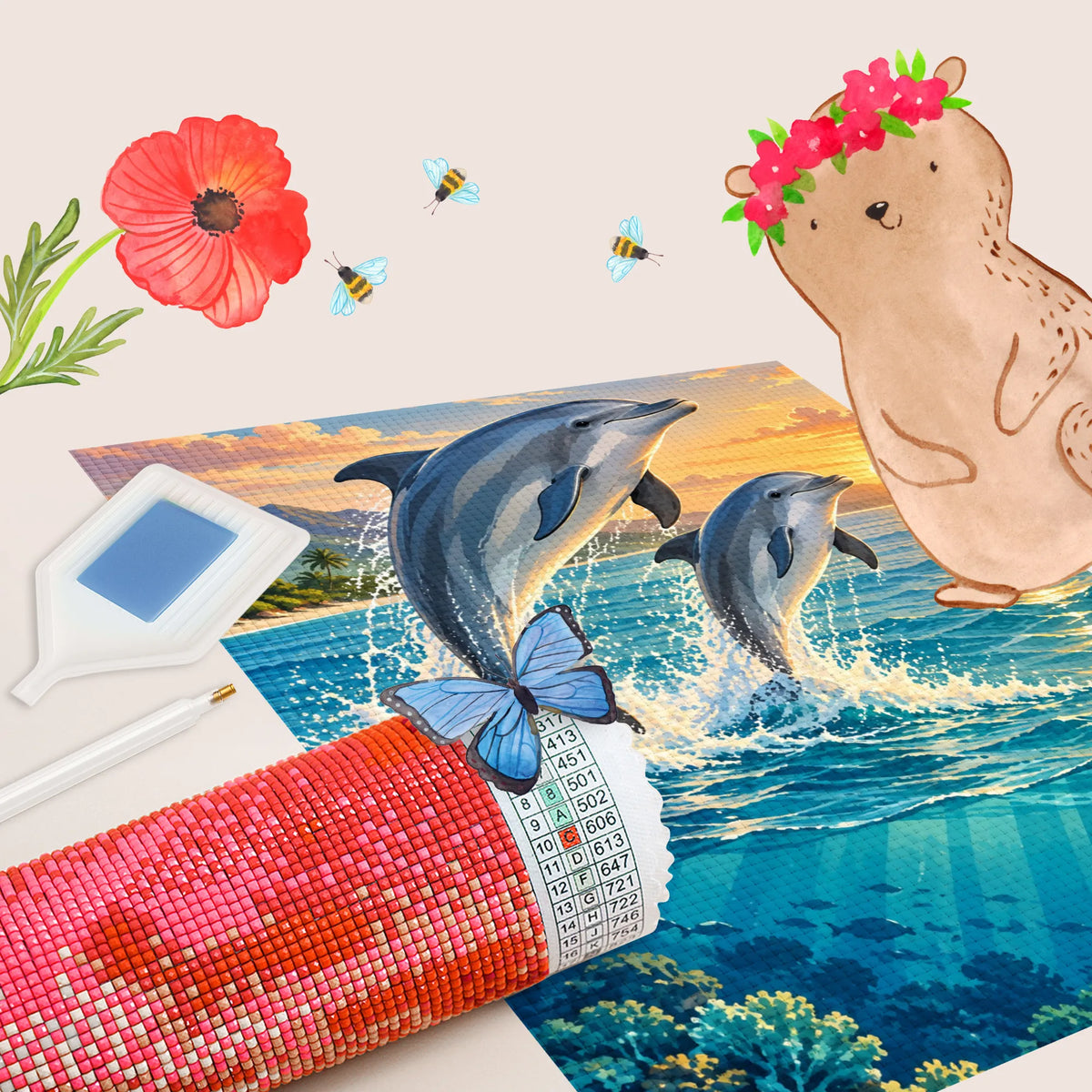 Entspannendes Diamond Painting Delfin für Delfinfans