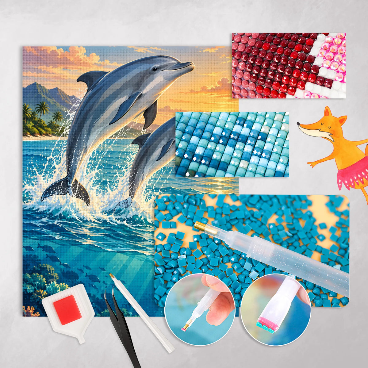 Entspannendes Diamond Painting Delfin für Delfinfans