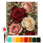 Elegantes Diamond Painting Rosen für Rosenliebhaber mit Burgunderrosen|p:2022577|h:225a73885c59f0e551a91000864688b0
