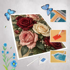 Elegantes Diamond Painting Rosen für Rosenliebhaber mit Burgunderrosen|p:2022577|h:362beb73aa510e130e8b23ab67288365