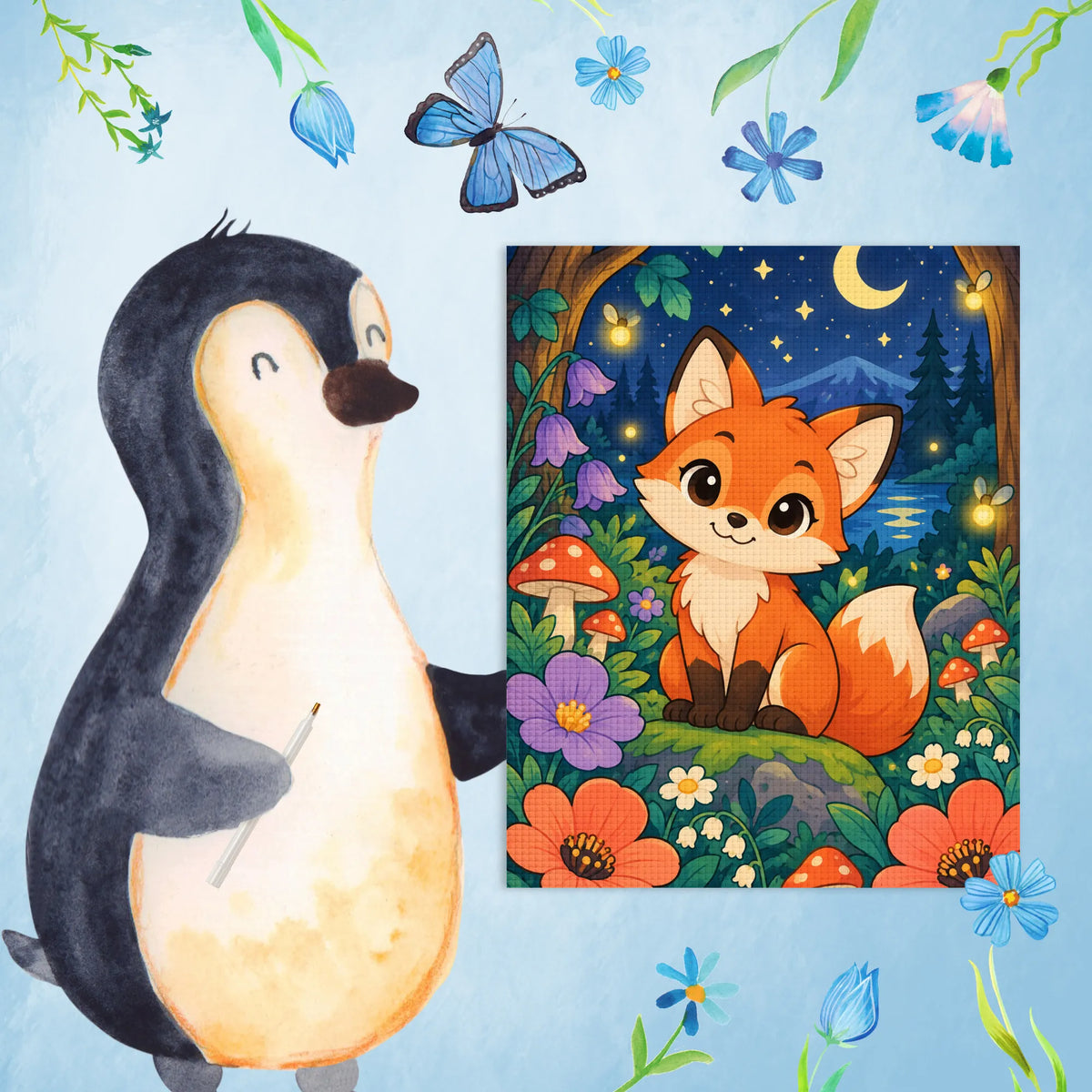 Süßes Diamond Painting für 8-jährige Kinder mit Fuchs