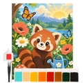 Süßes Diamond Painting für 6-Jährige mit rotem Panda