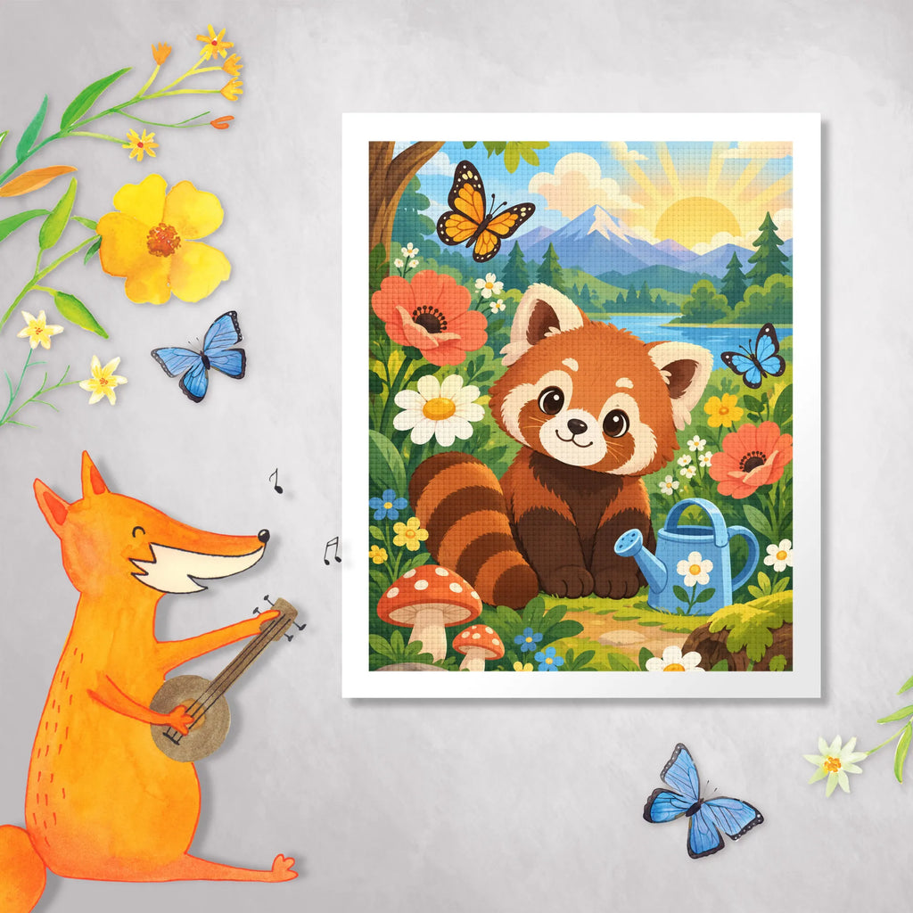 Süßes Diamond Painting für 6-Jährige mit rotem Panda|p:2022591|h:a39fdb1c532f6061b8c0c93f279c5499