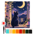 Cooles Diamond Painting für Jugendliche mit Mondkatze