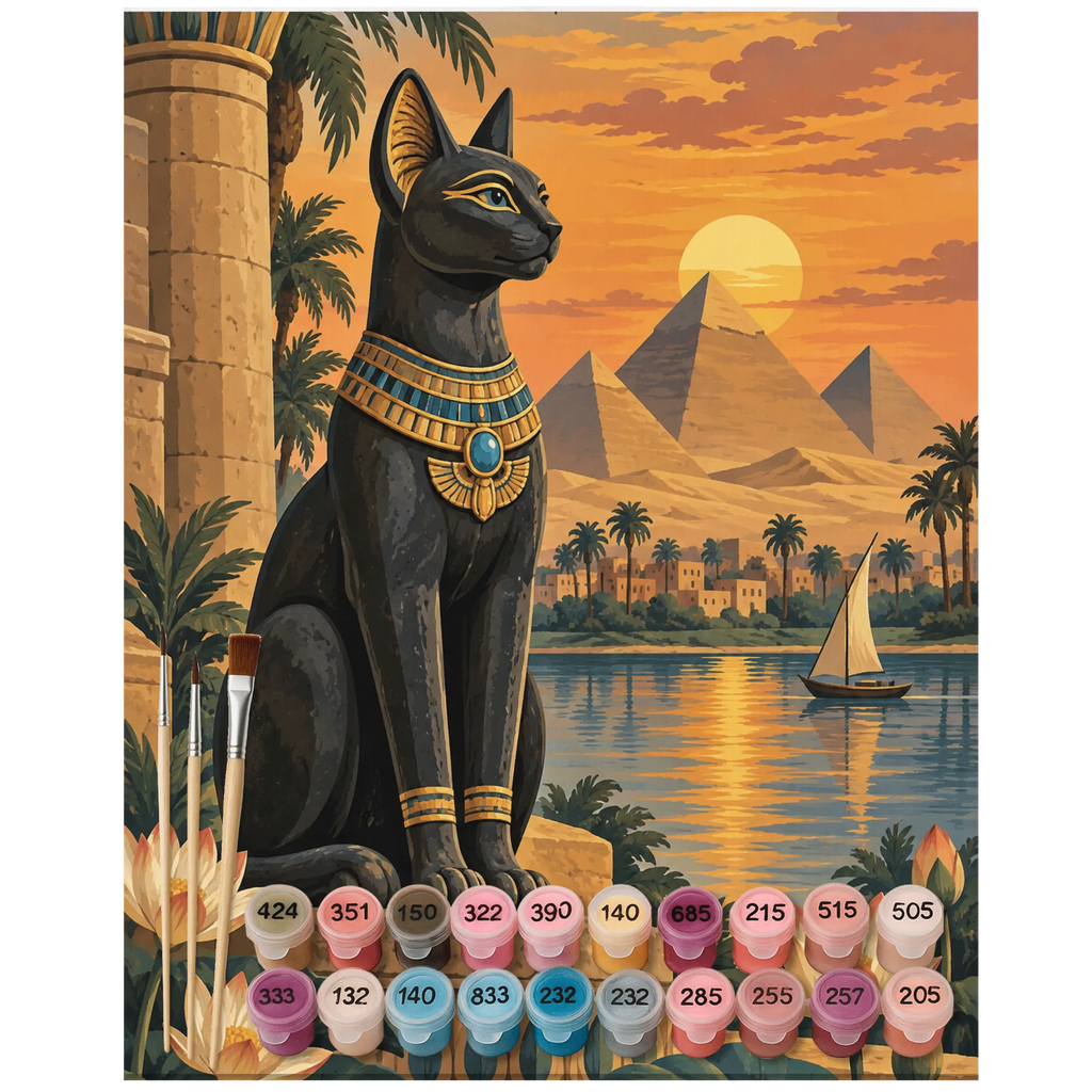 Elegantes Malen nach Zahlen Ägypten für Erwachsene mit Katzenstatue|p:2022606|h:928dadfd30d4b9d438025631a2db7830