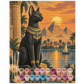 Elegantes Malen nach Zahlen Ägypten für Erwachsene mit Katzenstatue