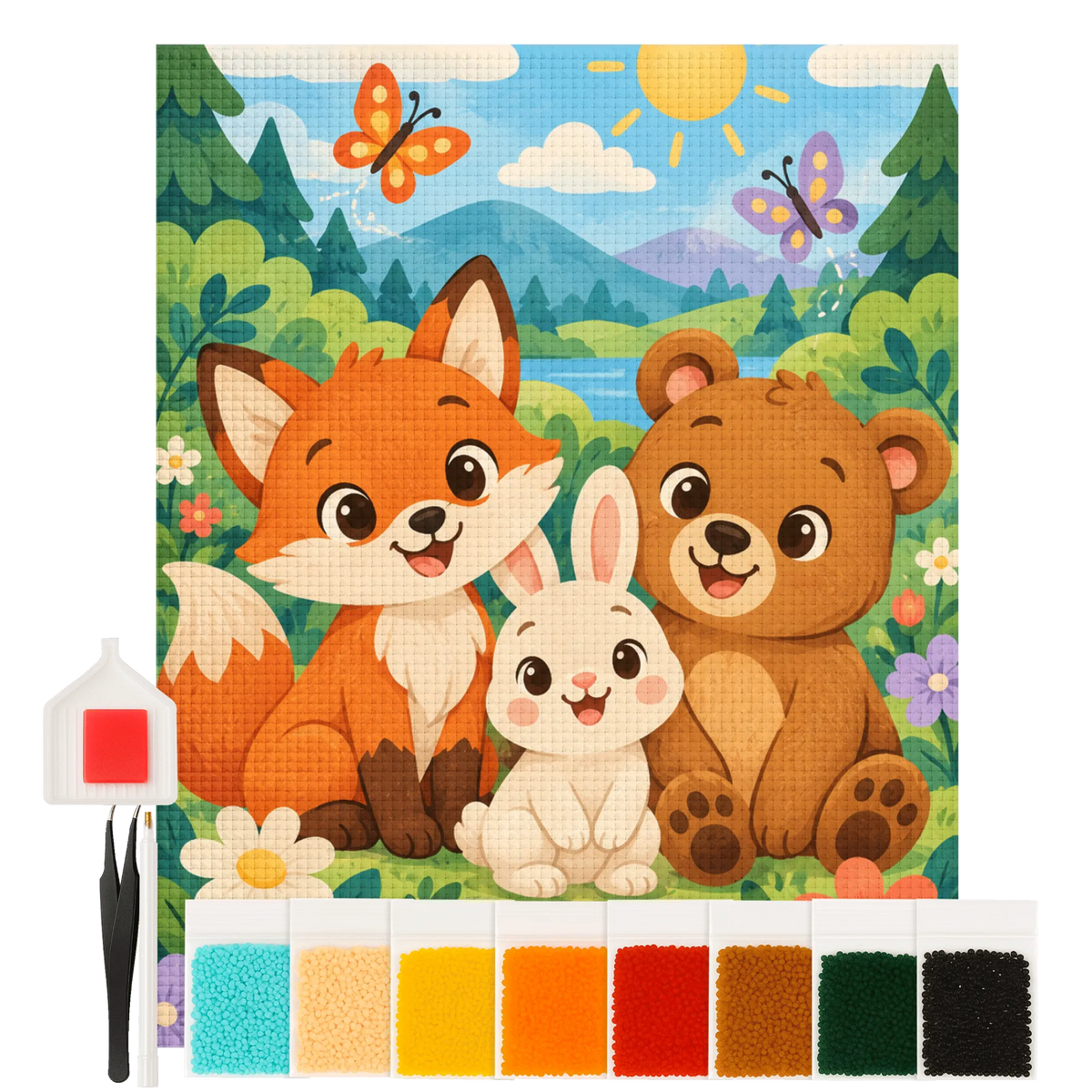 Süßes Diamond Painting für Kinder ab 3 Jahren mit Fuchs