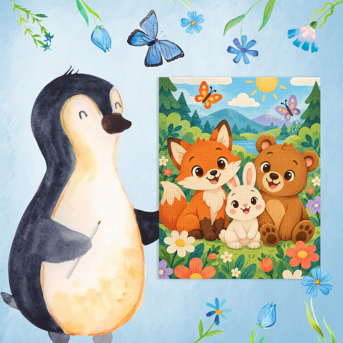 Süßes Diamond Painting für Kinder ab 3 Jahren mit Fuchs