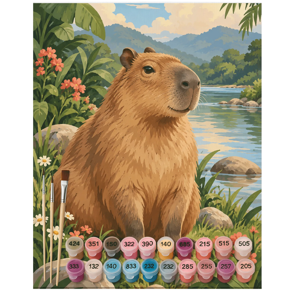 Süßes Malen nach Zahlen mit Capybara für Tierfans|p:2022613|h:432d063380bb62240d7da152349caad0