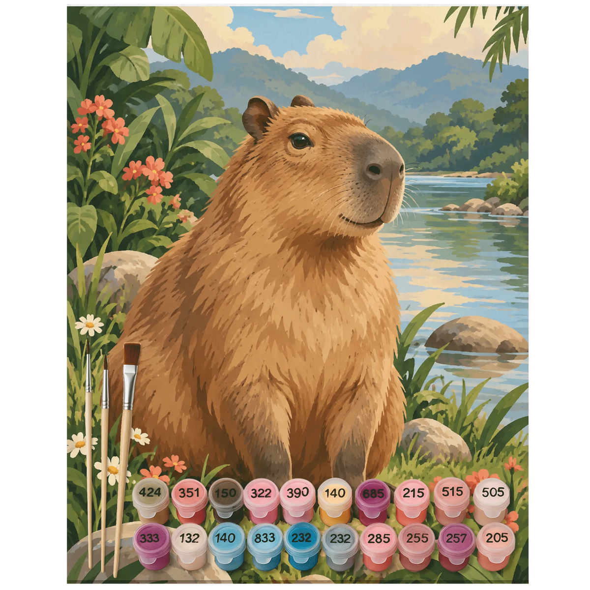 Süßes Malen nach Zahlen mit Capybara für Tierfans