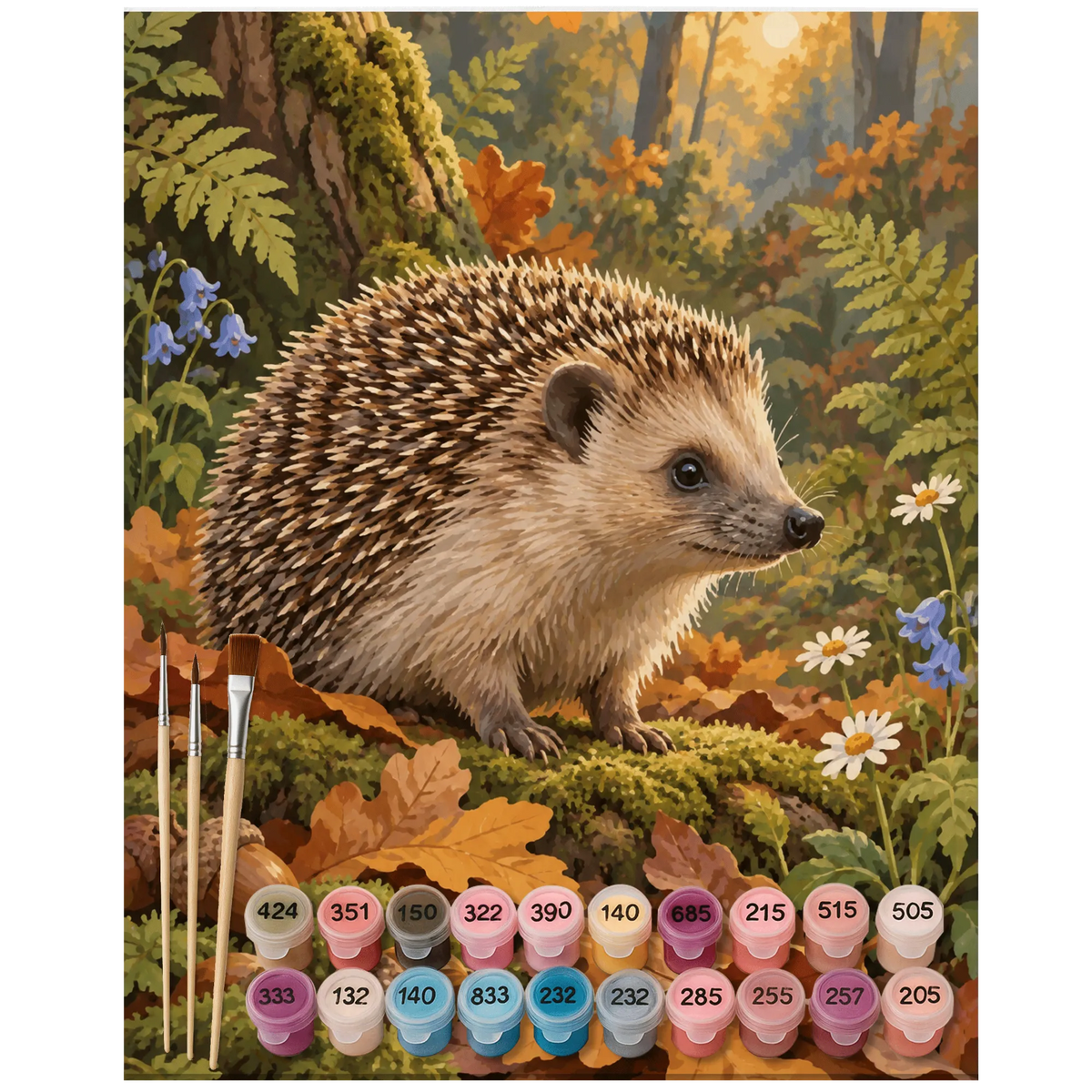 Gemütliches Malen nach Zahlen mit Igel für Tierfreunde