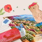 Entspannendes Diamond Painting Italien mit mediterranem Küstendorf|p:2022632|h:c76a765fd235253f9e43129728554792