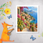 Entspannendes Diamond Painting Italien mit mediterranem Küstendorf|p:2022632|h:43e4e0256fcc3c6142e616cc36141260