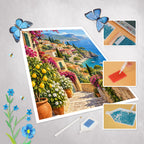 Entspannendes Diamond Painting Italien mit mediterranem Küstendorf|p:2022632|h:60769bfc8033dd24e96baca20ca15fd0