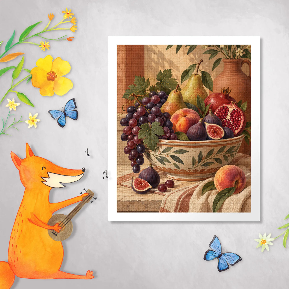 Entspannendes Diamond Painting Obst für Küche mit Trauben