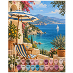 Entspannendes Malen nach Zahlen zum Urlaub mediterrane Bucht|p:2022684|h:f92a85106946d1112fad4d7ba92d9708