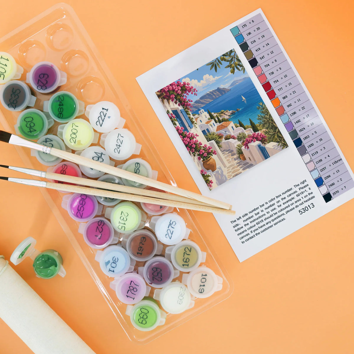 Entspannendes Malen nach Zahlen für Griechenlandfans mit Küstendorf
