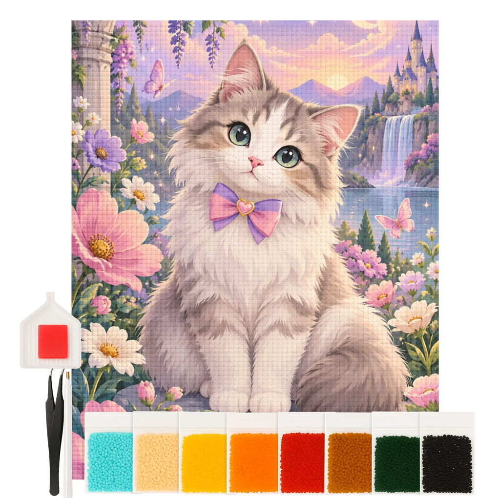 Süßes Diamond Painting für 12-jährige Mädchen mit flauschiger Katze|p:2022760|h:285df649b8df69b20a54070cc3f9c83b