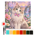 Süßes Diamond Painting für 12-jährige Mädchen mit flauschiger Katze