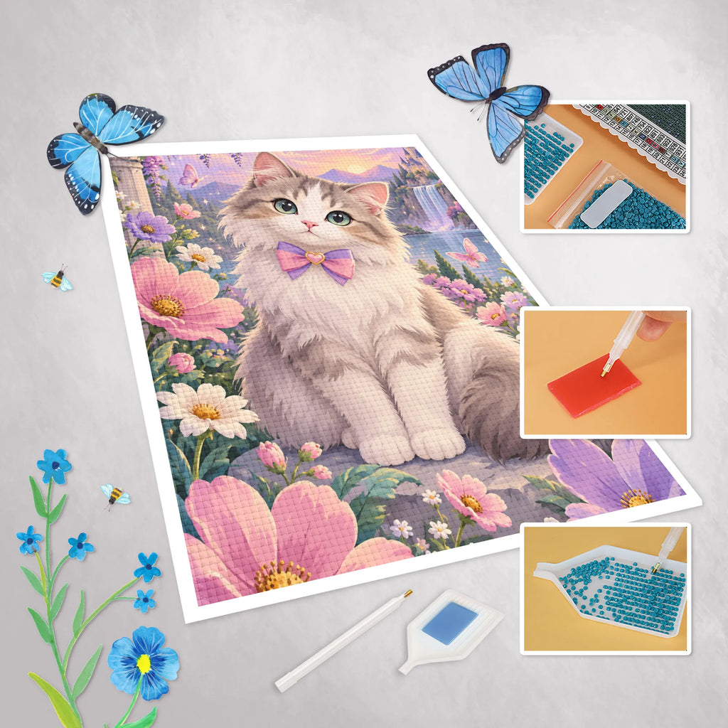 Süßes Diamond Painting für 12-jährige Mädchen mit flauschiger Katze|p:2022760|h:4a200c0caa1a0185116daef0b4f69096